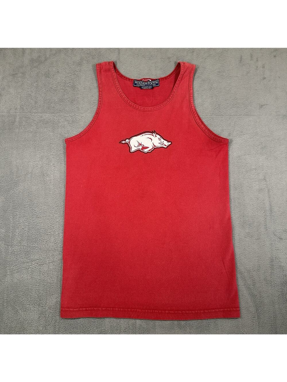 Arkansas Razorbacks Tank Top Red Men’s Small Y2K Cotton Graphic Hog NCAA